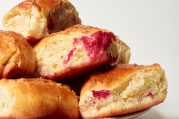 Three-tiered white wedding cake