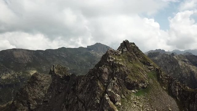 Brutal Rocky Mountains Peaks Aerial Shot