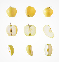 Delicious colorful apple isolat on blank background.