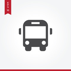 Bus front vector icon in modern style for web site and mobile app