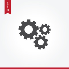 Mechanical gears vector icon in modern style for web site and mobile app