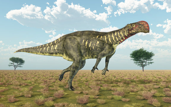 Dinosaurier Altirhinus in der Savanne