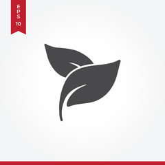 Leaves vector icon in modern style for web site and mobile app