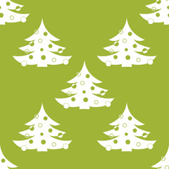 Christmas tree with toys seamless pattern