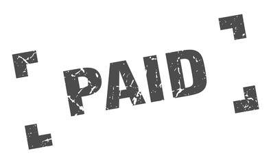 paid stamp. paid square grunge sign. paid