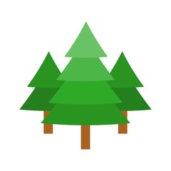 pine trees decoration merry Christmas flat design icon.