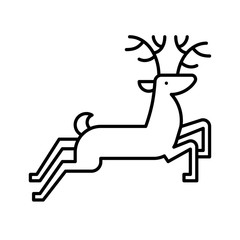 reindeer animal wildlife Christmas editable outline icon.