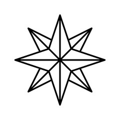 shinning star decoration Christmas editable outline icon.