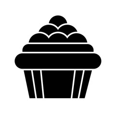 delicious creamy cup creamy cake Christmas solid icon.