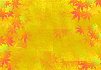 Naklejka na ściany i meble 和風な金箔風の豪華な紅葉の背景