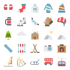 Winter sport Icon set in flat design.