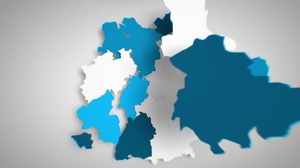 Motion Graphics Animated Map of Germany Forming - White