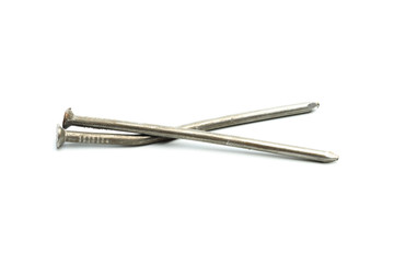 Screw  nuts, rivets isolated on white.