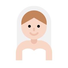 Bride vector, wedding related flat style icon