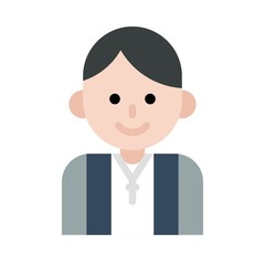 Priest vector, wedding related flat style icon