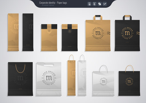 Set of paper bags - Corporate identity templates business style