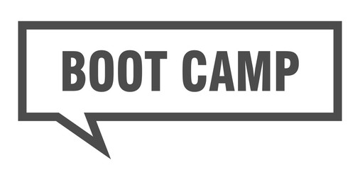 boot camp sign. boot camp square speech bubble. boot camp