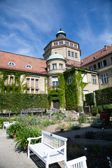 botanical garden in munich, bavaria, blue sky
