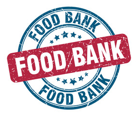 food bank stamp. food bank round grunge sign. food bank