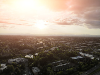 Photo of the suburb from a height, drone, landscape background