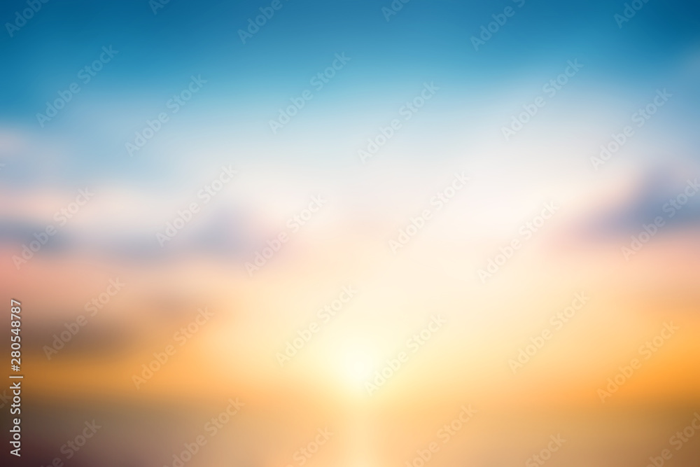 Wall mural international day for the preservation of the ozone layer concept: beautiful sunset sky above clouds
