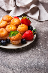 Summer mini cupcakes with berry
