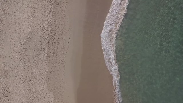 Top View of Waves in a beach