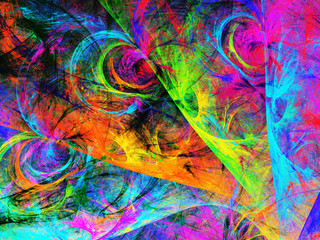 rainbow abstract fractal background 3d rendering illustration