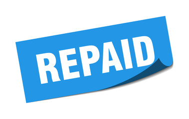 repaid sticker. repaid square isolated sign. repaid