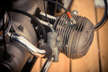 Vintage motorcycle boxer engine