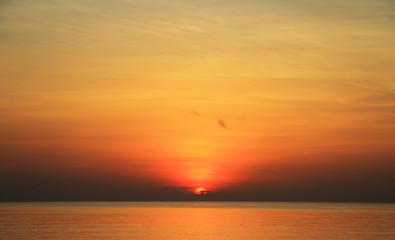 beautiful sunrise on the sea