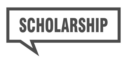 scholarship sign. scholarship square speech bubble. scholarship
