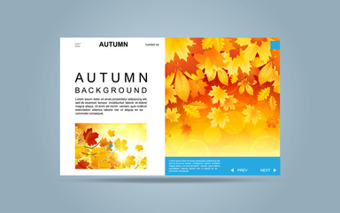 Landing Page, Website, Abstract Background Autumn Landscape template for website. Modern Minimal Eps 10