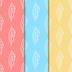 Floral abstract seamless pattern leaves