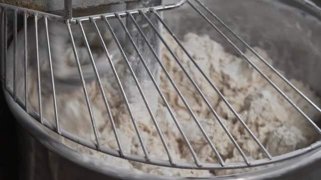 A big working machine which is used for kneading dough in a bakery