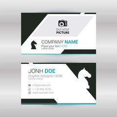 White and blue business card. Modern business card template