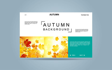 Landing Page, Website, Abstract Background Autumn Landscape template for website. Modern Minimal Eps 10