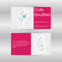 Lovely Bunny bussines card. Modern business card template