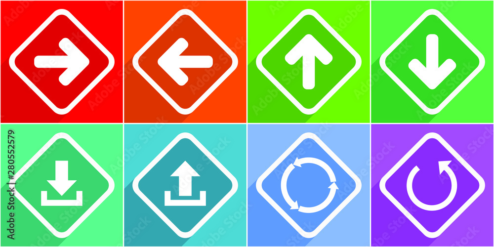 Aufkleber set of colorful arrow icons in eps 10