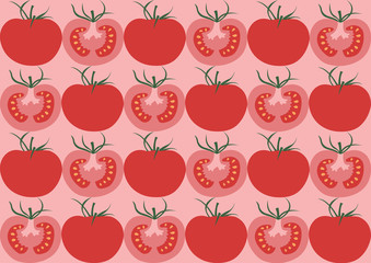 Retro red tomato seamless pattern - 280552952