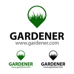 logo paysagiste pelouse herbe vert