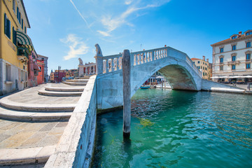 Fototapeta na wymiar Vigo Bridge in Chioggia near Venice Italy