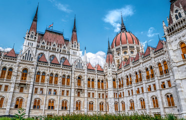Fototapeta premium Gothic old building of the Hungarian parliament, Budapest