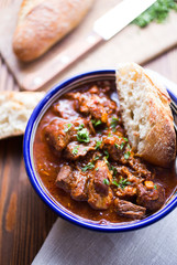 Traditional chili in a bowl