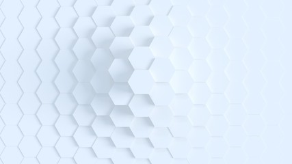 Beautiful White Hexagons Up to Bottom Morphing. Computer Generated Abstract Design Background. 4k UHD 3840x2160	