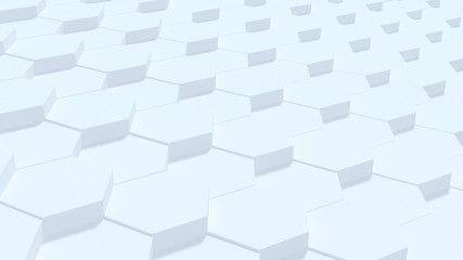 Beautiful White Hexagons. Computer Generated Abstract Design Background. 4k UHD 3840x2160