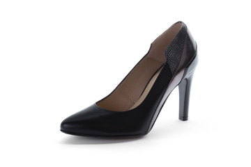 Woman high heels shoes isolated on white background