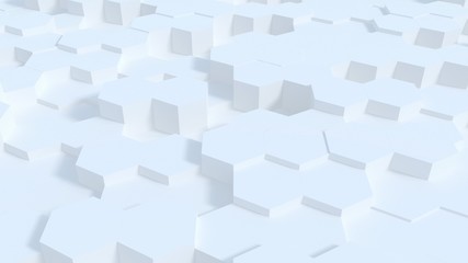 Beautiful White Hexagons. Computer Generated Abstract Design Background. 4k UHD 3840x2160	
