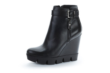 Woman ankle boots isolated on white background