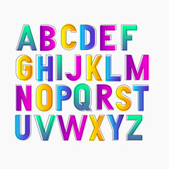Vector bold bright condensed gradient grotesque font. Uppercase letters only